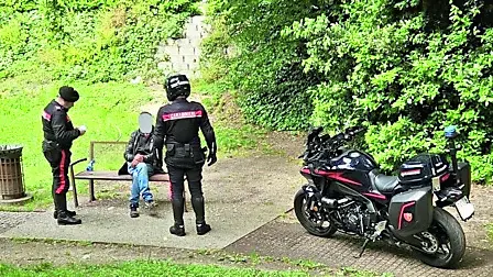 I carabinieri intervenuti al parco Querini di Pordenone