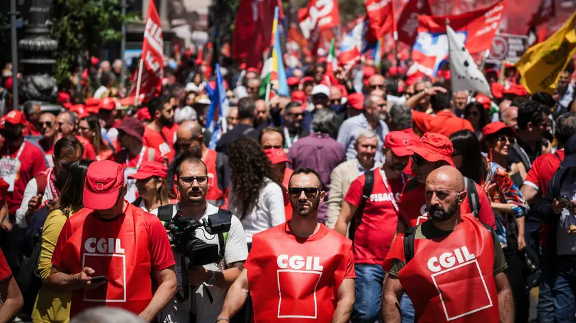 Una manifestazione promossa dalla Cgil