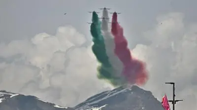 Il sorvolo delle Frecce a Sestriere