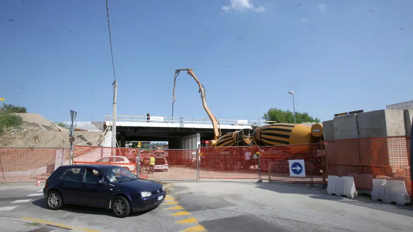 Un cantiere stradale in un'immagine d'archivio