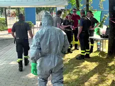 Le squadre dei vigili del fuoco intervenute all’Eurosporting