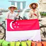 Stefano Giada e Alessia Niero festeggiano l'arrivo a Singapore