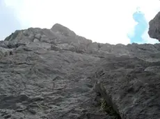Il tratto di parete dove è caduto l'alpinista