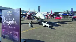 L'area di esposizione di Leonardo a Parigi Le Bourget
