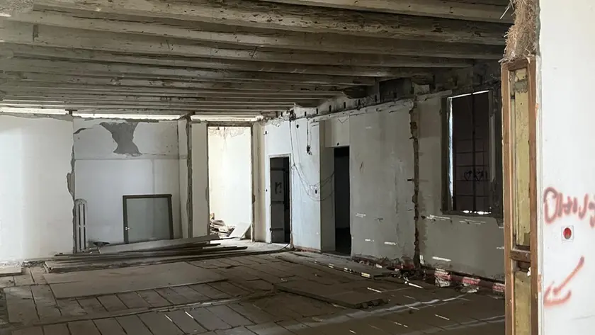 Una delle aule del Conservatorio Pollini in ristrutturazione