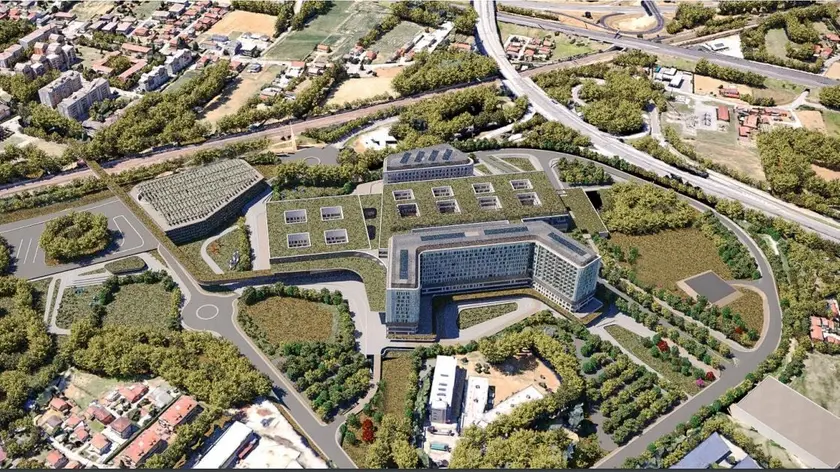 Ecco come sarà il nuovo ospedale a Padova Est in un rendering dei progettisti