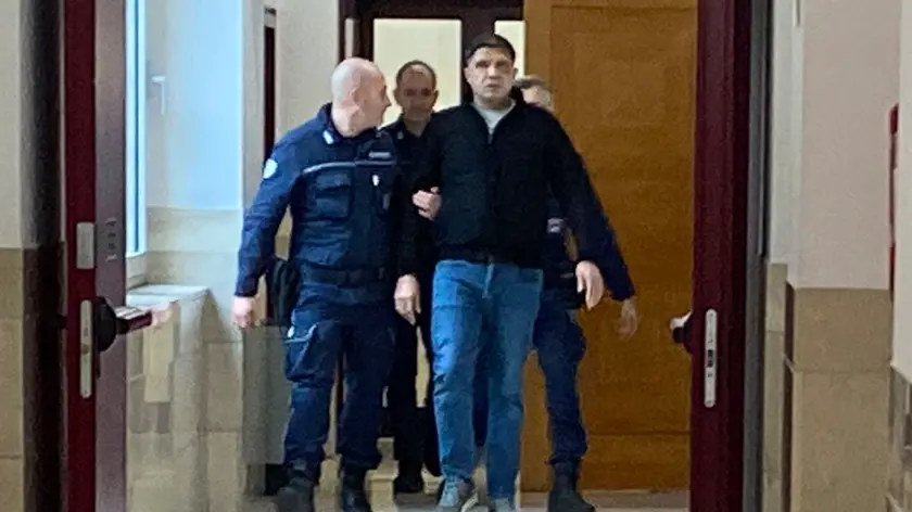 Youssef Moulay Mahid, 49enne, all’uscita dall’aula del tribunale
