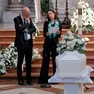 Jacopo Silva e Giulia Binotto nella basilica del Carmine hanno raccontato al termine della cerimonia la loro vita con Andrea (foto Bianchi)