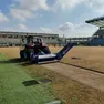 Lavori di sistemazione del manto erboso eseguiti in passato allo stadio Euganeo