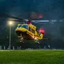 Un elicottero del servizio sanitario in decollo (Archivio)