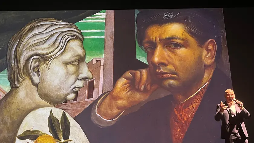 Un momento della presentazione della mostra di Goldin a Treviso