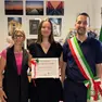 Marta Zanin premiata da sindaco e vicesindaca d Campolongo Maggiore