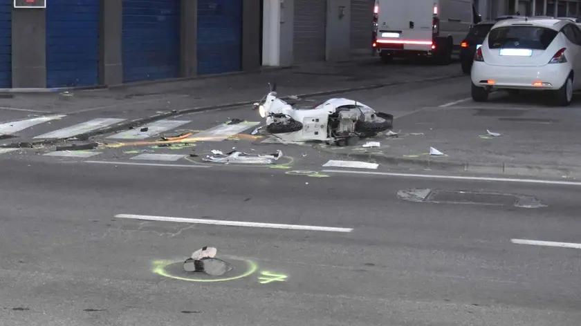 La vespa coinvolta nell'incidente