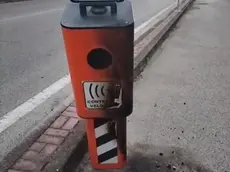 Il velobox vandalizzato