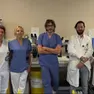 Da sinistra, Giulia Tava, Elena Marchesi, Antonio Faita (Orl), Antonio Marco Miotti (Servizio di Consulenza Infettivologica), Monica Trambaioli (Laboratorio Analisi).