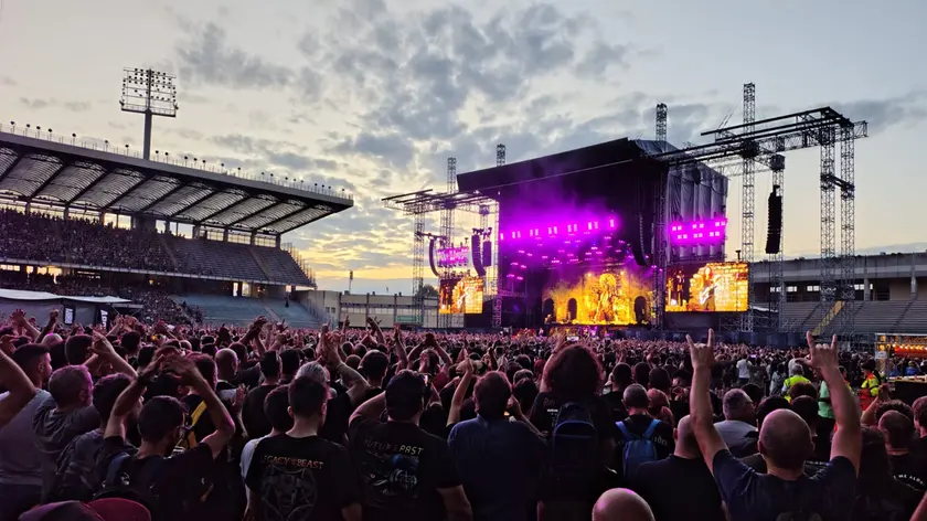 Un momento dello show degli Iron Maiden