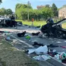 L'auto spezzata dopo lo schianto