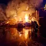 Il deposito di Santa Giustina in Colle in fiamme