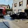 L'auto andata a fuoco a Padova