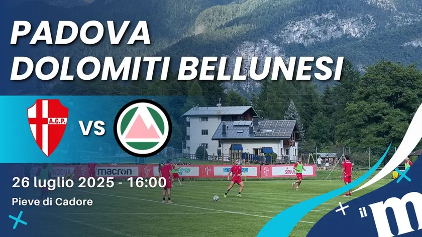 Padova-Dolomiti Bellunesi, ultima amichevole del ritiro: diretta streaming gratis da Pieve di Cadore