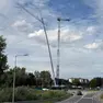 L'enorme gru montata a San Lazzaro
