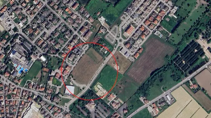 L'area su cui sorgerà la nuova cittadella dello sport a Montegrotto