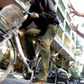 Un furto di bicicletta in una foto d'archivio