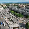 L'area della stazione ferroviaria dove il ventenne si è svegliato