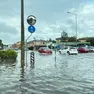 Strade allagate a Brusegana in città