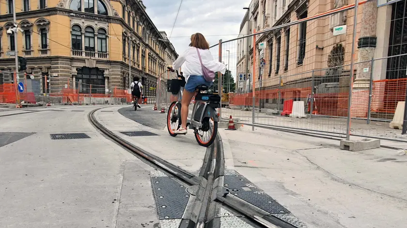 Lavori del tram in Largo Europa