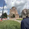 I pali del tram davanti alla Chiesa della Pace a Padova