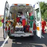 Un'ambulanza durante un intervento di soccorso