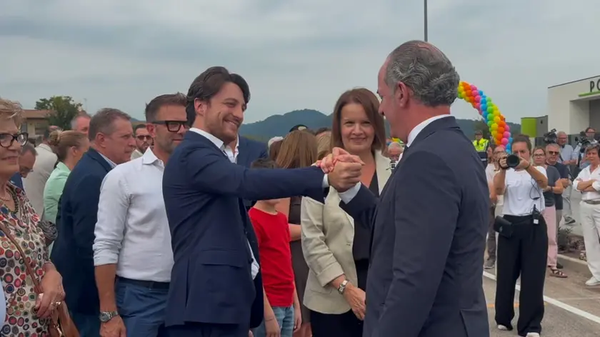 Alberto Stefani con Luca Zaia