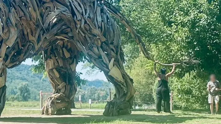 Il leone di Martalar vandalizzato: è stata spezzata la coda
