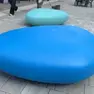 Le nuove panchine di Montegrotto. Foto Piran