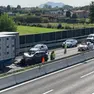 Il tamponamento in autostrada a seguito dell'incidente, foto Agenzia Bianchi