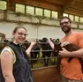 Walter e Arianna con le loro caprette