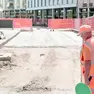 Una fase precedente del cantiere del tram in corso Milano