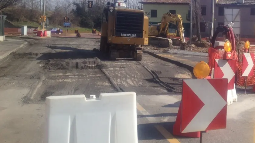 Un cantiere stradale. In Veneto arriveranno 73 milioni di euro