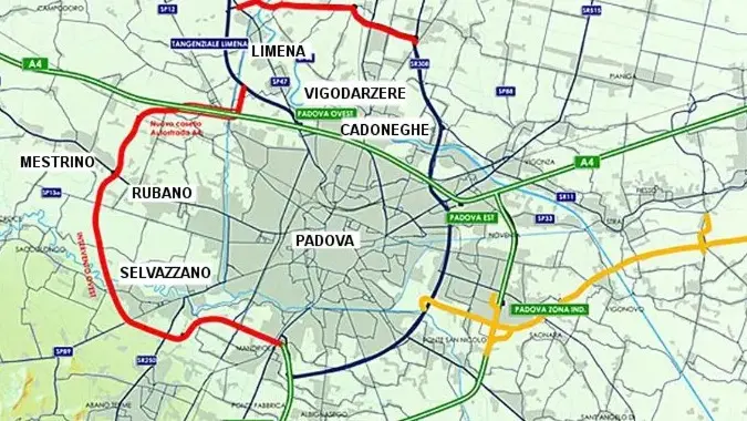 Il rosso l'ormai fallito progetto del grande raccordo anulare