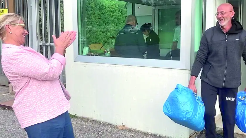 Massimo Zen all'uscita dal carcere