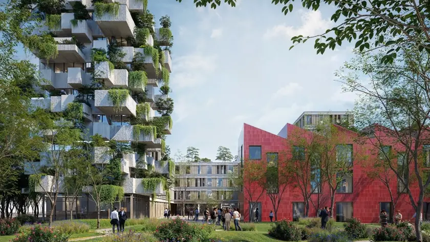 Un rendering del progetto di Boeri per Abano