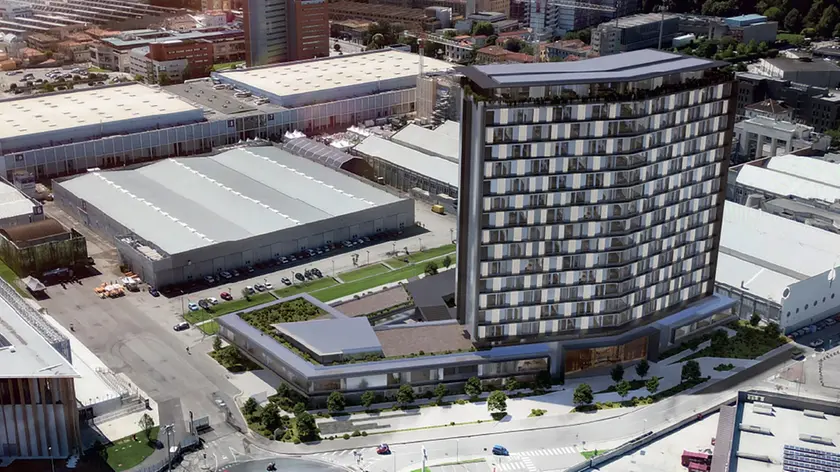 Una possibile ricostruzione virtuale dell’hotel in Fiera a Padova