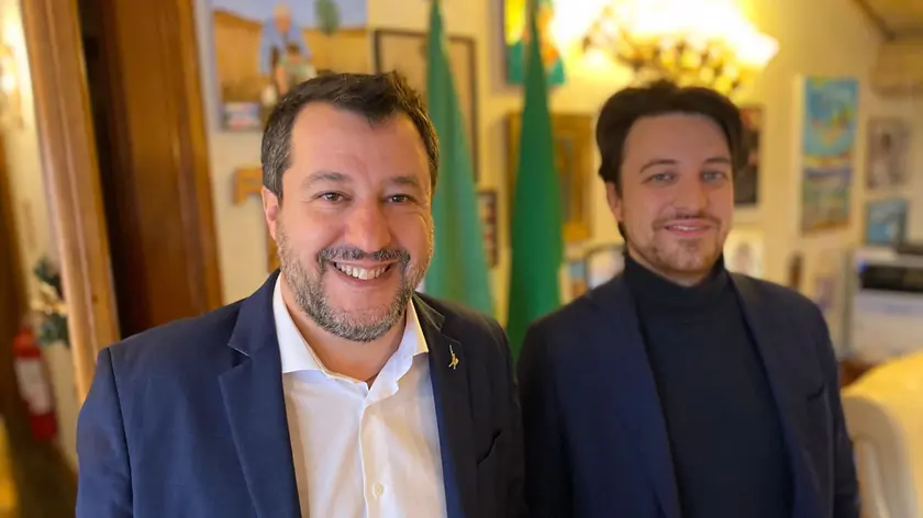 Matteo Salvini con Alberto Stefani