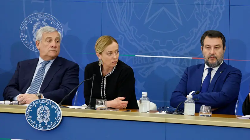 I leader del tavolo nazionale del centrodestra: la premier Giorgia Meloni e i vice Antonio Tajani e Matteo Salvini
