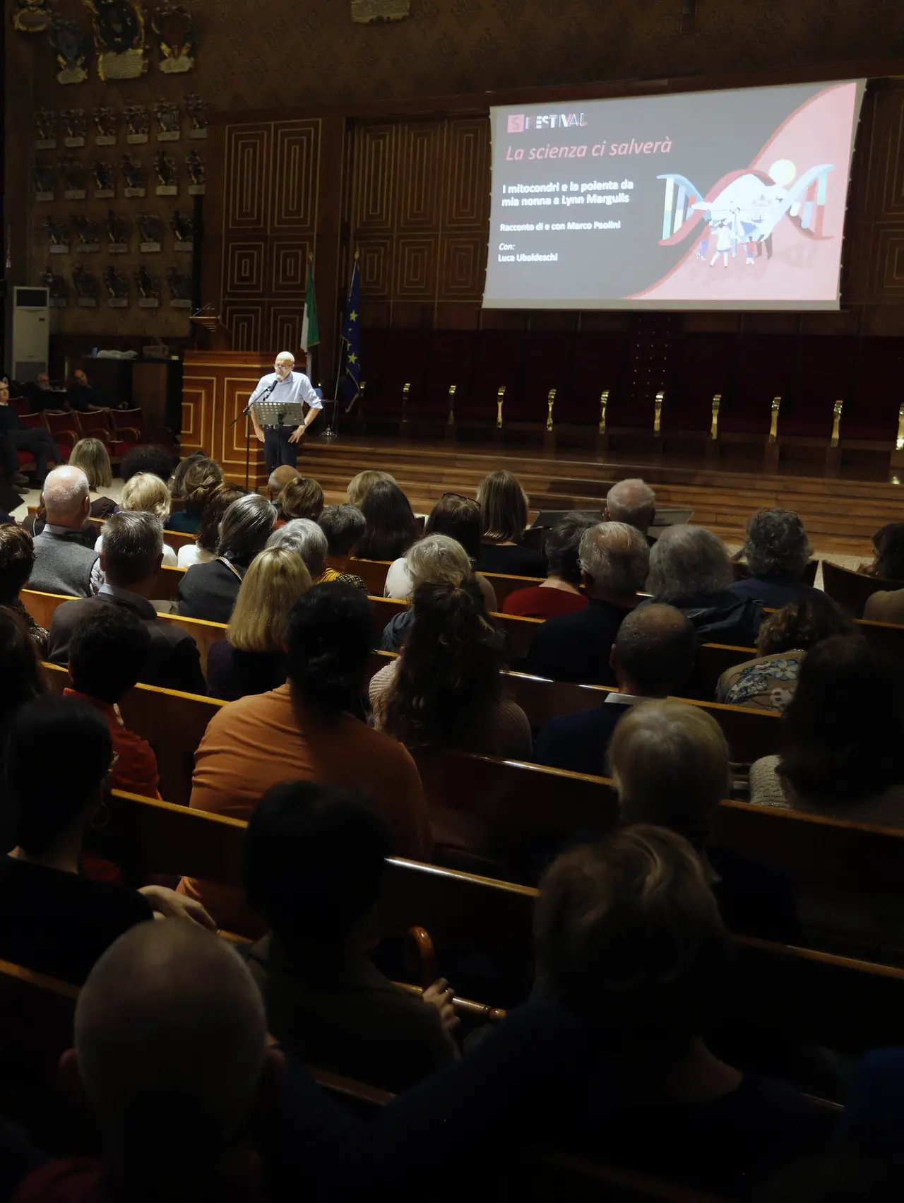 L'aula magna di Palazzo del Bo, che ospiterà gli incontri del Festival della Salute