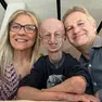 Sammy Basso tra i genitori Laura Lucchin e Amerigo Basso