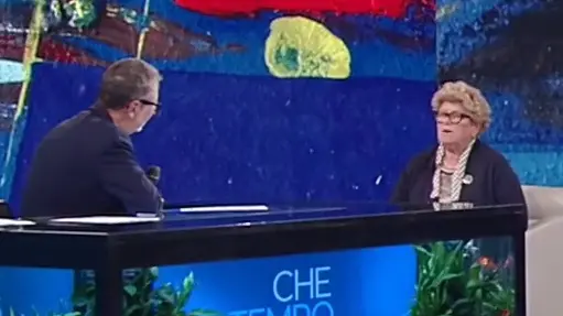 Amanda Colusso con Fabio Fazio a Che tempo che fa