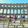 Nenad (a sinistra) all’arena di Pola, in Croatia, nel 2022 per la terza Ping Pong Parkinson World Championship