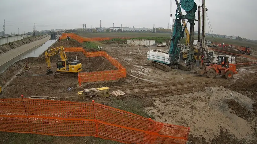 Il cantiere del tubone anti Pfas